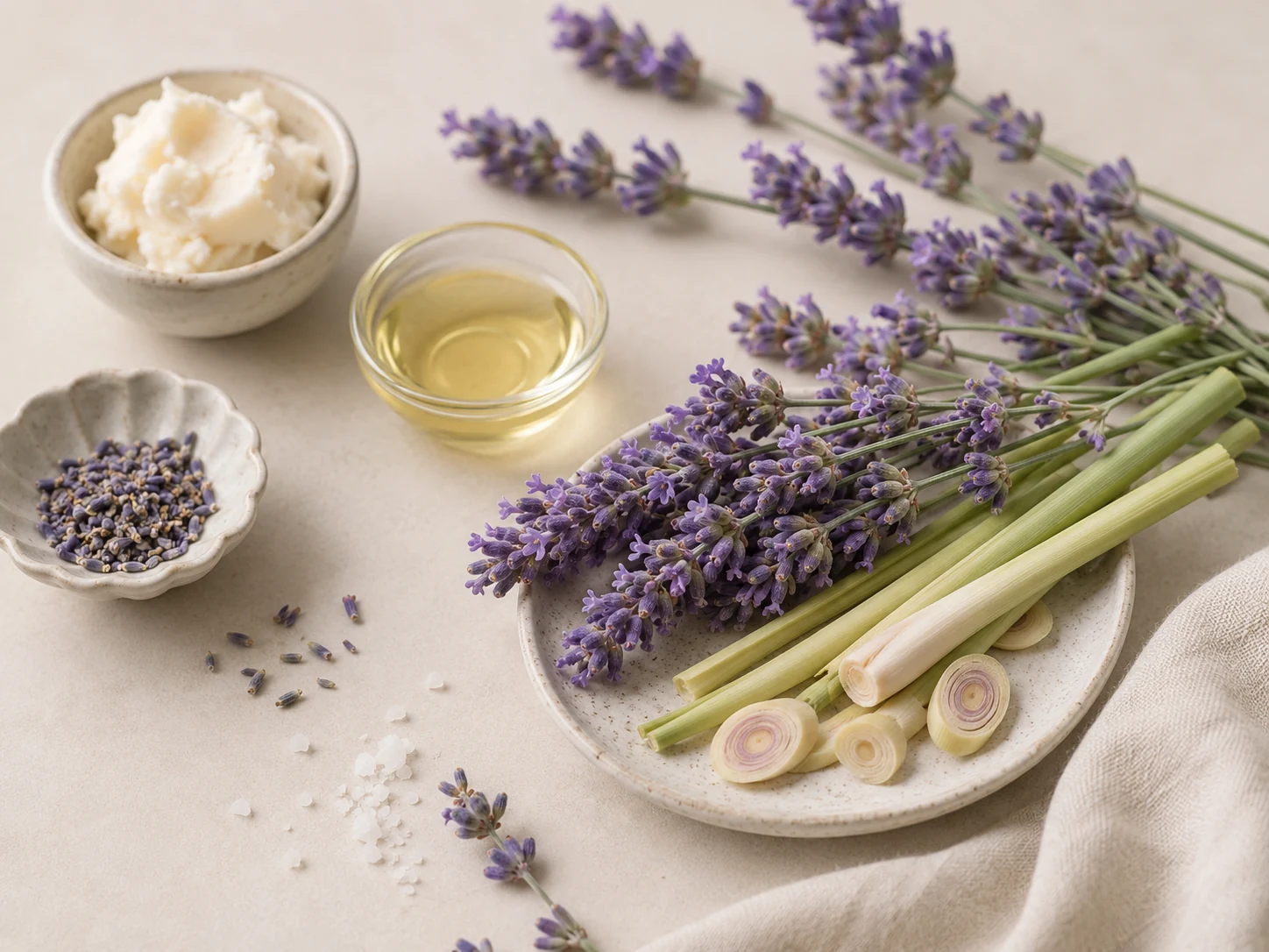 Lavender, lemongrass, and natural ingredients